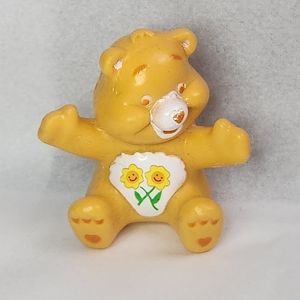 TCFC Light Orange Friend Bear Care Bear 1.5” Sitting Figure - 2 Smiling Flowers
